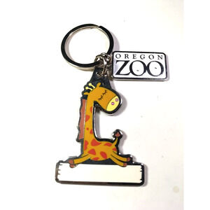 Oregon Zoo Giraffe Metal Keychain Souvenir